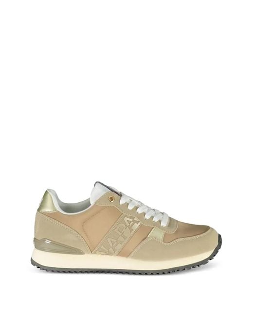 Napapijri White Astra Logo-Print Sneakers