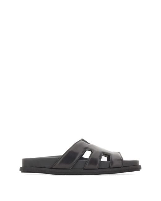 Fabi White Cut-Out Strap Leather Sandals for men