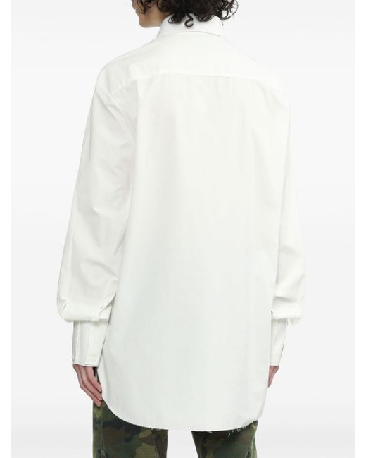424 White Classic Collar Cotton Shirt for men