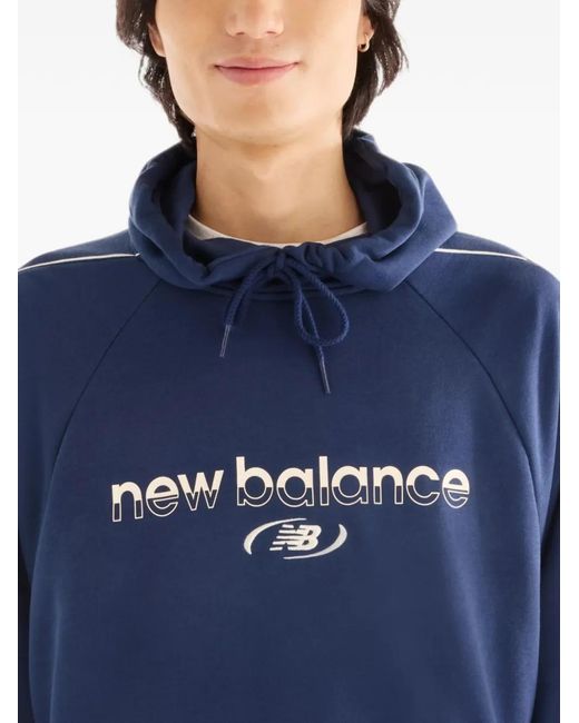 New Balance Blue Trackside French-Terry Hoodie for men