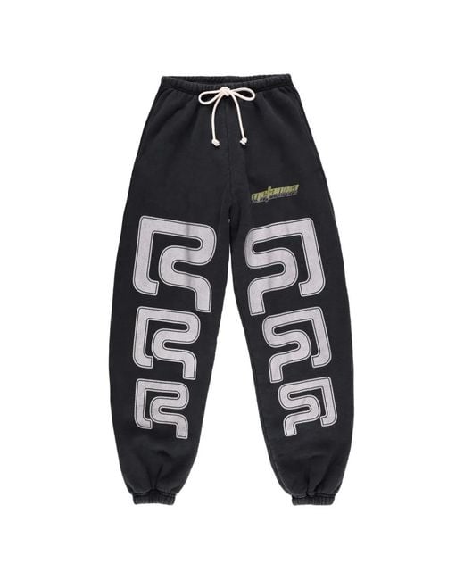 RRR123 White R Sweat Drawstring-Fastening Track Pants for men