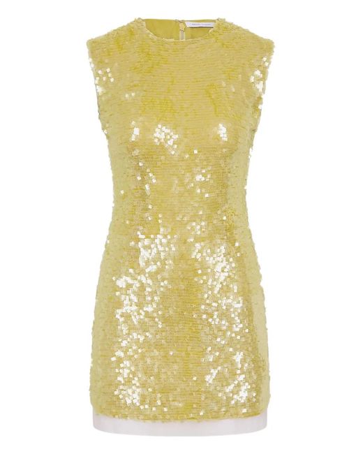 Rachel Gilbert Yellow Kaia Sequin Mini Dress