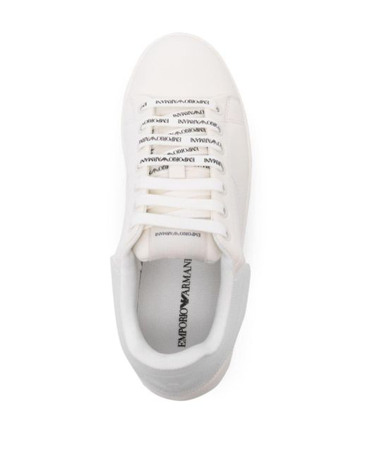 EA7 White Sneakers mit Logo-Prägung
