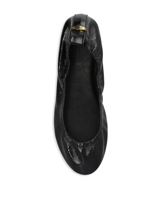 Isabel Marant Black Belna Leather Ballerina Shoes