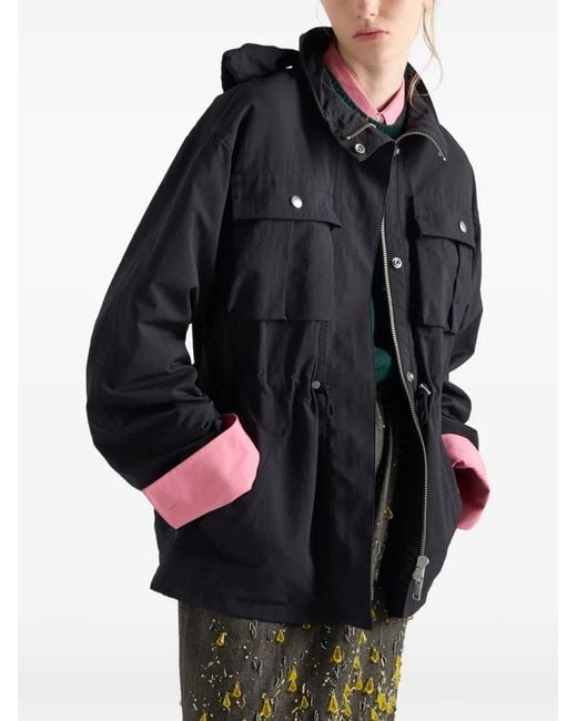 Prada Technische Stoffen Parka in het Black