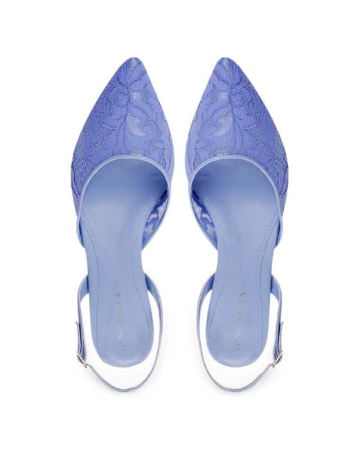 Ginissima Blue Ines Lace Slingback Pumps