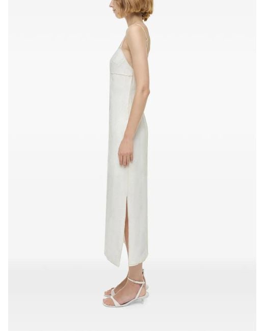 Jonathan Simkhai White Leah Crinkled-Effect Backless Midi Dress