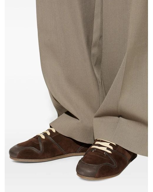 Moschino Brown Low-Top Panelled Sneakers for men