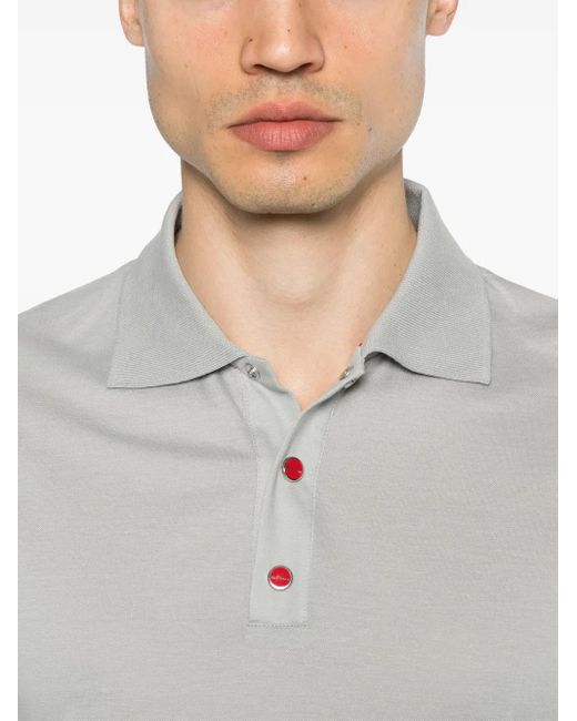 Kiton White Short-Sleeve Polo Shirt for men