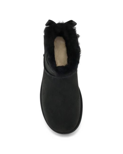 Ugg Black Ultra Mini Bailey Bow Boots