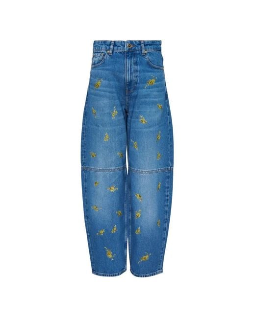 Ganni Blue Stary Paneled Jeans