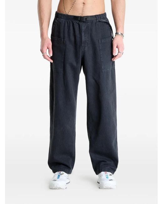Gramicci Blue Belted Patch-Pocket Trousers for men