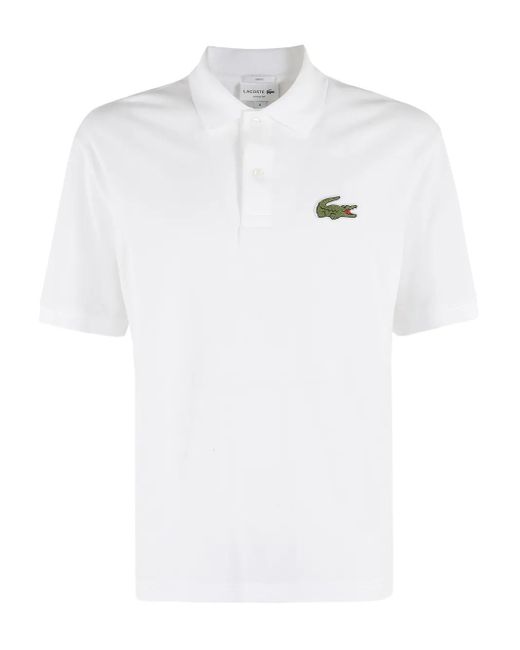 Lacoste White Organic Cotton Pique Polo Shirt