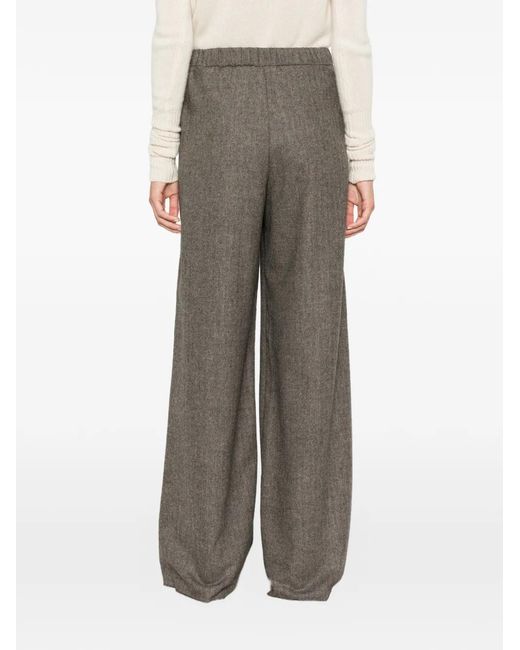 iBlues White Herringbone-Pattern Trousers