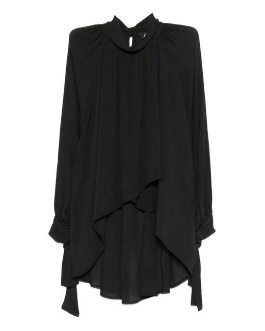 Dixie Black High-Neck Asymmetric Blouse