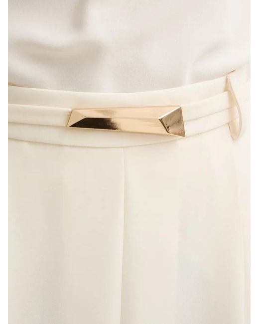 SIMONA CORSELLINI Natural Belted Front-Slit Long Skirt