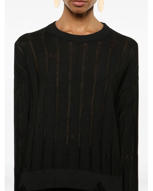 Pull À Effet Usé Laneus en coloris Black