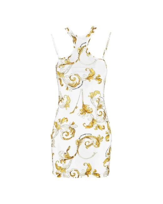 Versace Jeans Couture Metallic Couture-Print Mini Dress