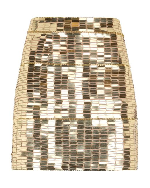 Roberto Cavalli Minirock im Metallic-Look mit Pailletten