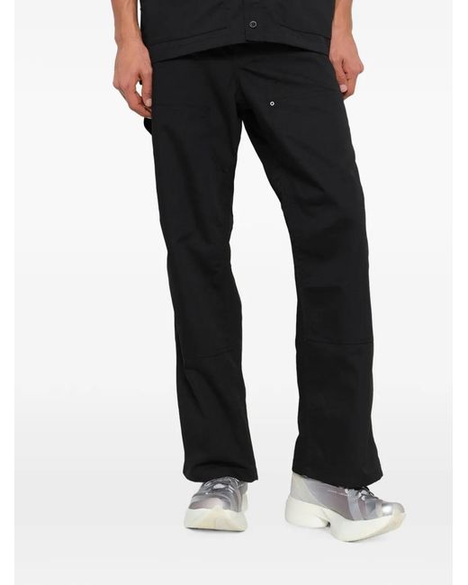 Taion Black Straight-Leg Trousers for men