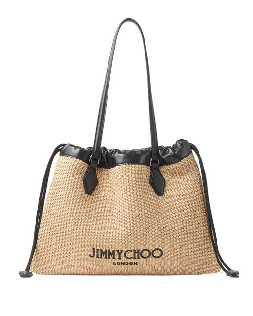 Jimmy Choo Natural Large Drawstring Tote Bag