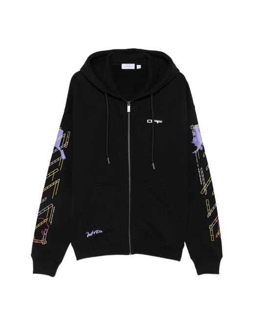 Off-White c/o Virgil Abloh Black Arrows-Print Zip-Up Hoodie for men