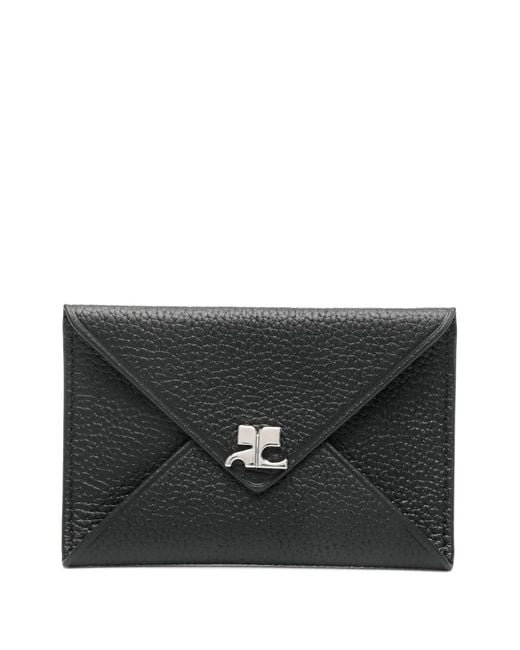 Courreges Black Logo-Plaque Envelope Cardholder