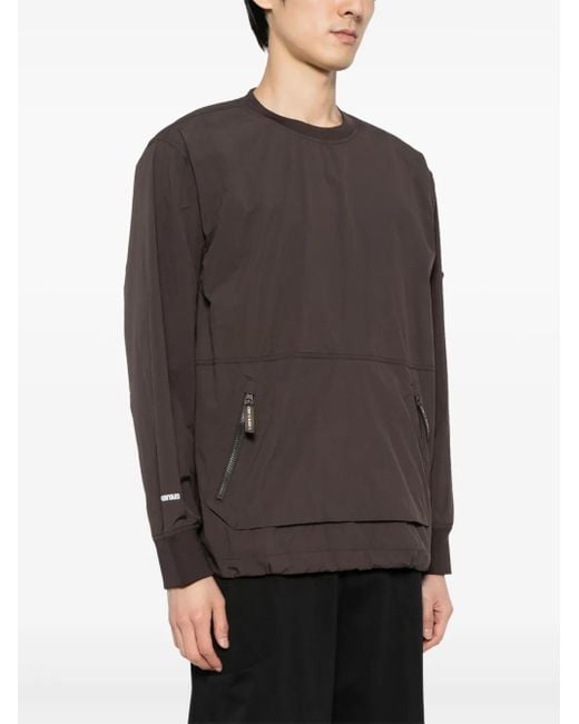 Spoonyard Brown Crew-Neck Logo-Patch Sweatshirt for men
