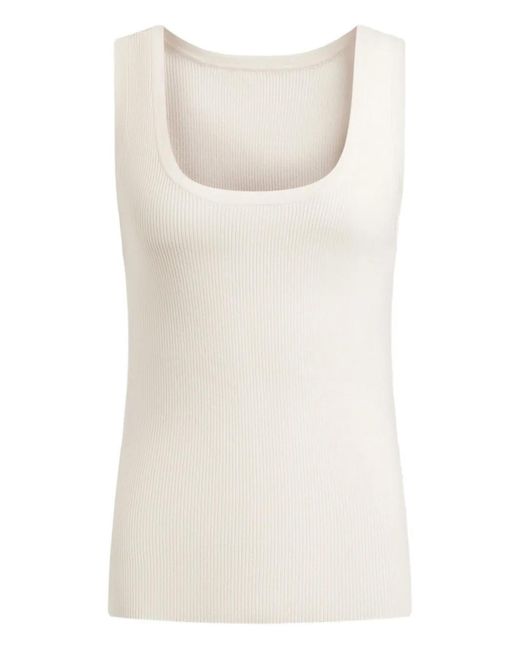 12 STOREEZ White Square-Neck Tank Top