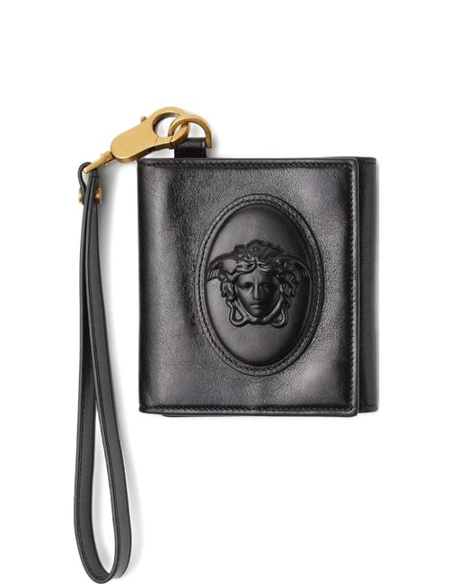 Versace Black Roomy Leather Wallet