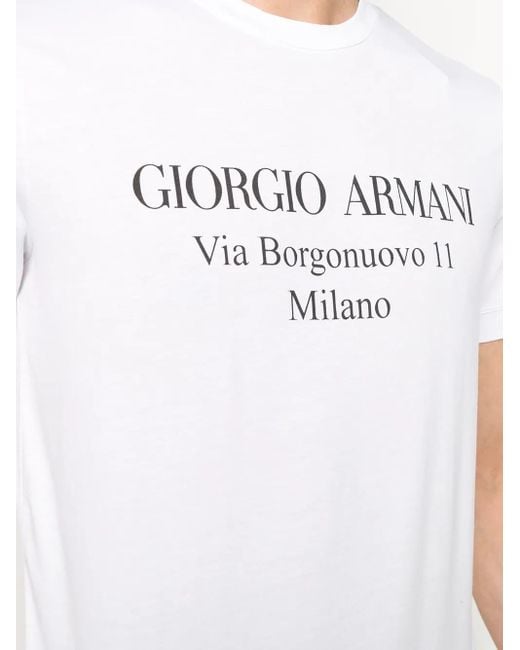Giorgio Armani White Borgonuovo 11 Cotton Jersey T-Shirt Clothing for men