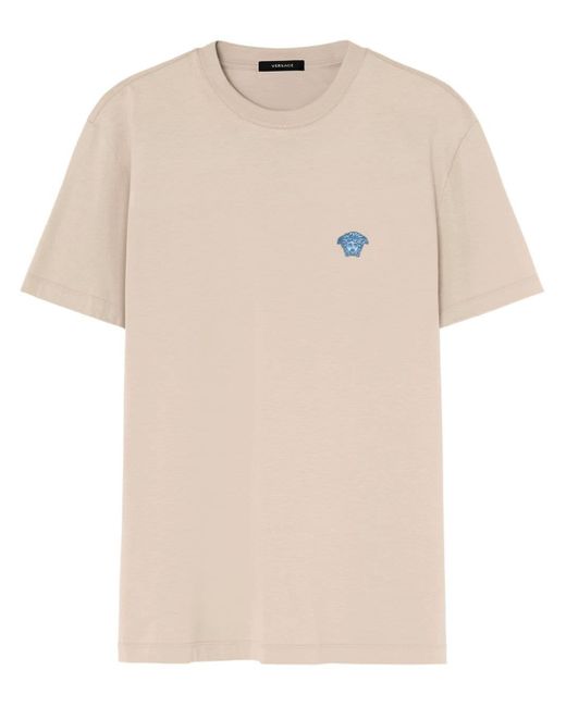Versace Natural Medusa-appliqué Cotton T-shirt for men