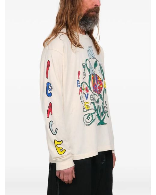 STORY mfg. White Grateful Long-Sleeve Graphic T-Shirt for men