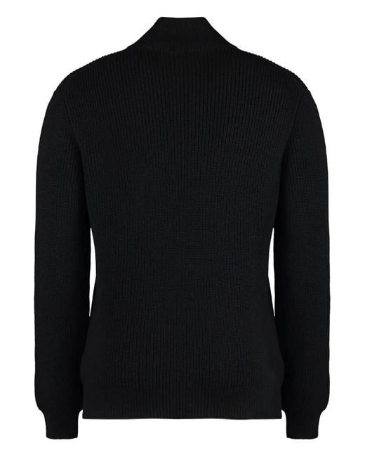 Moorer Black Cloud Zip-Neck Sweater for men
