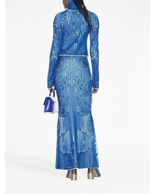 Off-White c/o Virgil Abloh Blue Flower Vortix Embroidered Top