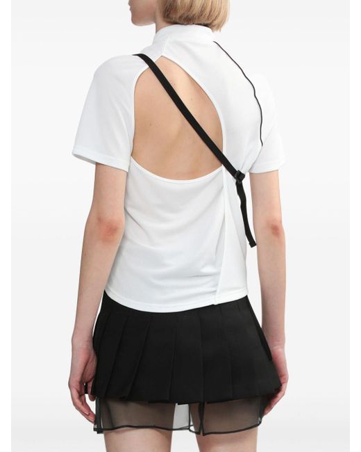 Camiseta de chándal con diseño retorcido Hyein Seo de color White