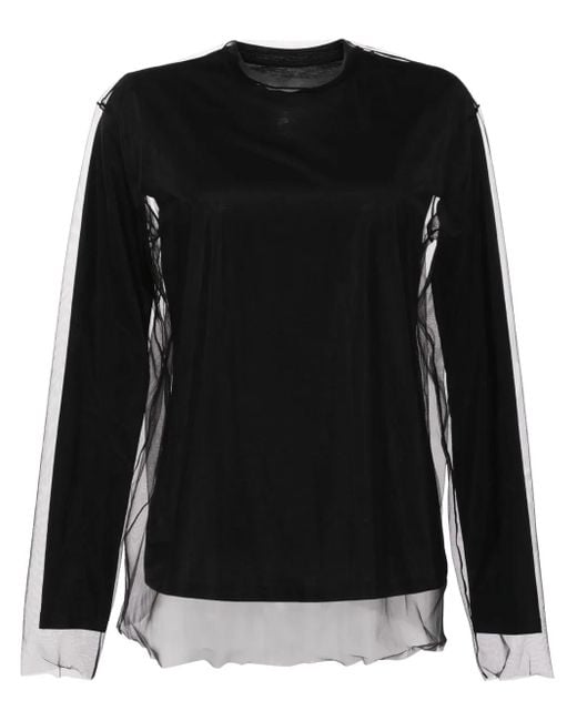 JNBY Black Tulle Long Sleeves T-Shirt