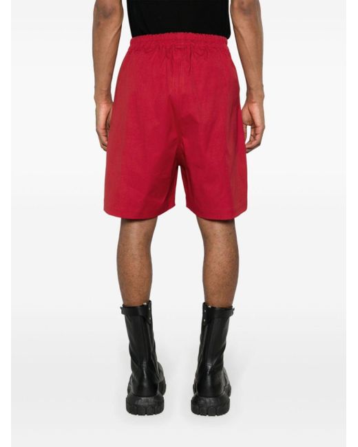 Rick Owens Red Boxers Poplin Shorts for men