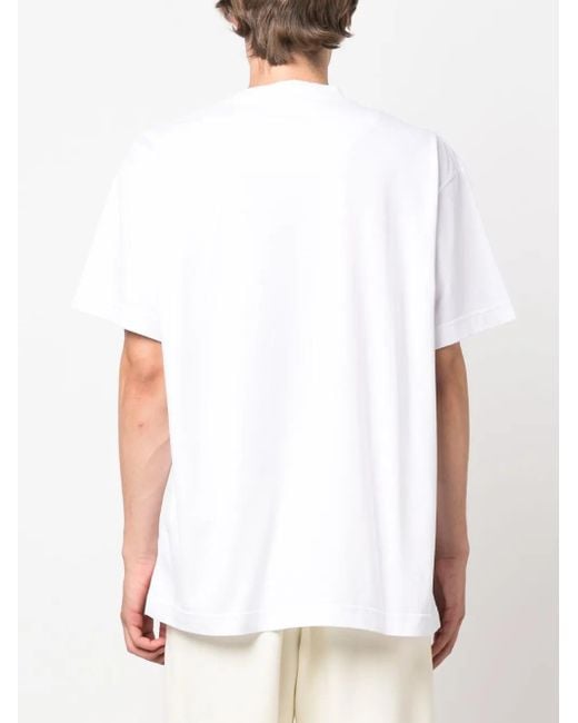 Missoni White Logo-Print Cotton T-Shirt for men