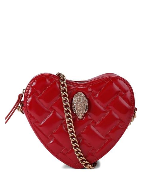 Kurt Geiger Red Mini Heart-Shape Quilted Shoulder Bag