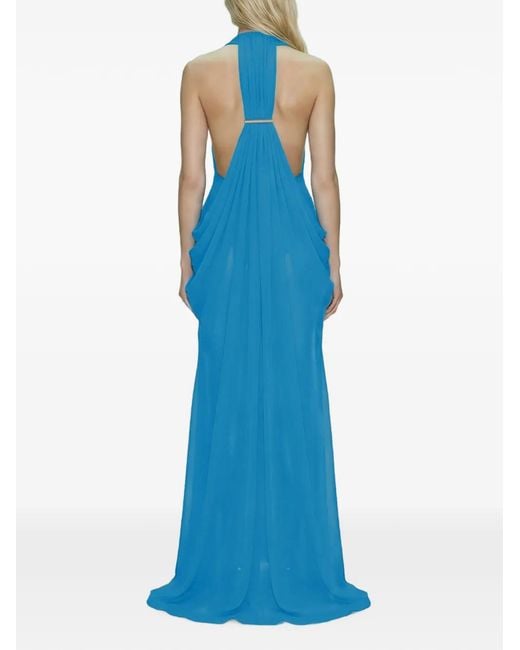 ATOIR Blue Halterneck Draped Dress