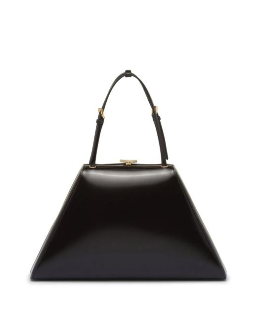 Bolso Shopper Con Logo Triangular Prada de color Black