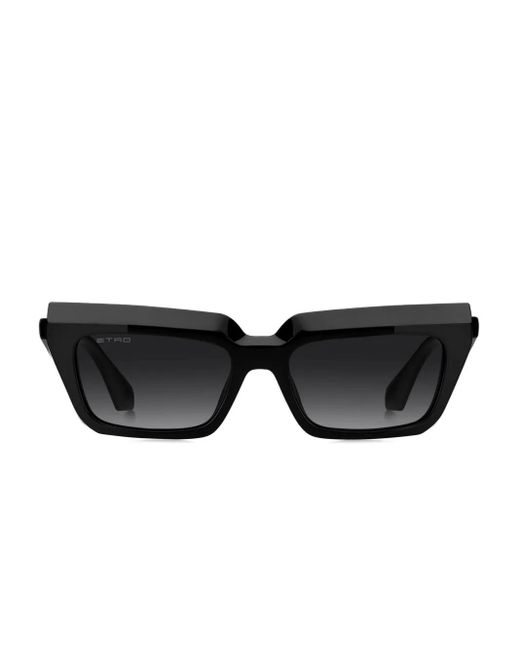 Etro Black Geometric-Frame Sunglasses