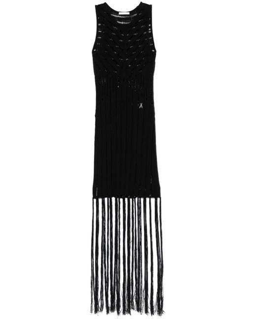 Patrizia Pepe Black Openwork Knit Dress