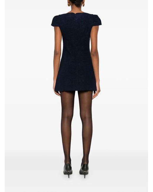 Vestido corto con botones Self-Portrait de color Blue