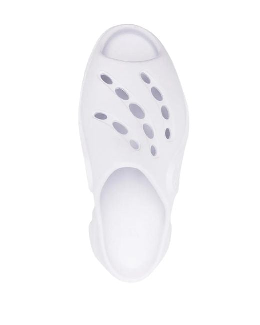 Adidas By Stella McCartney White Logo-Embossed Clogs