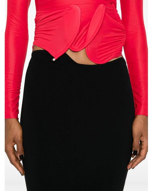 Christopher Esber Black Wave Maxi Skirt