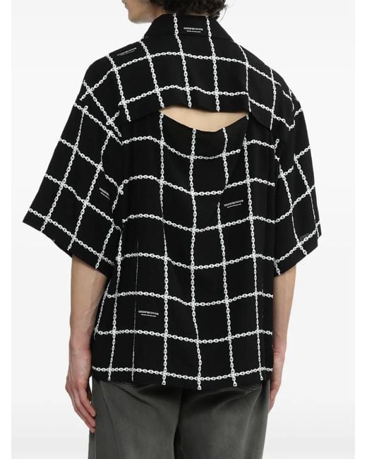 Undercover Black Graphic-Print Zip-Up Shirt for men
