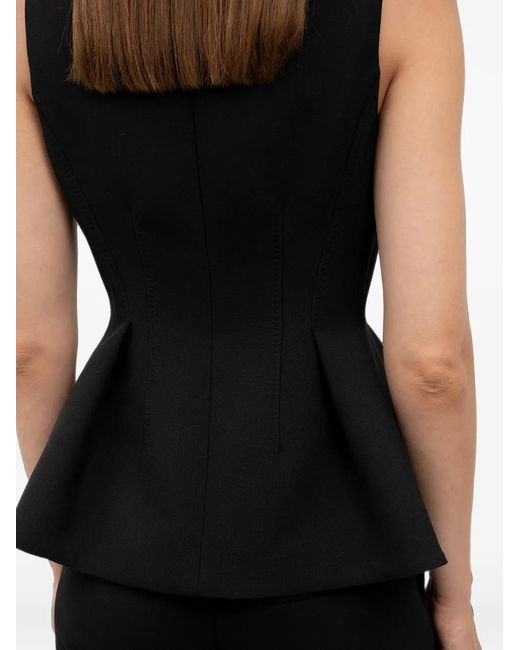 Chaleco Con Dobladillo Peplum HUGO de color Black
