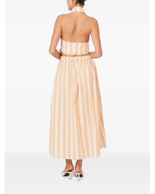 Rosie Assoulin Natural Striped Halter Top